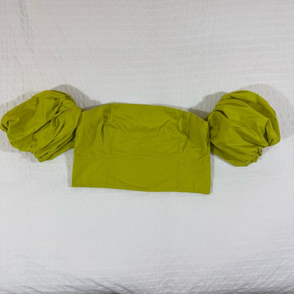 Abercrombie & Fitch Lime Puff Sleeve Blouse